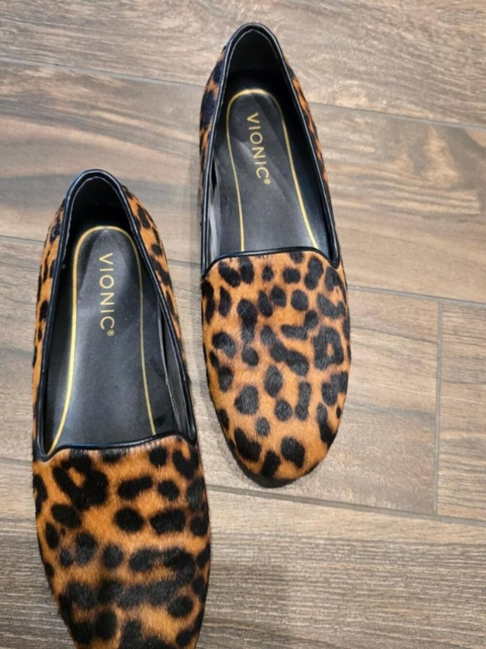 Vionic leopard loafers